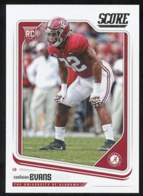 2018 Score Rashaan Evans Rookie Card Tennessee Titans RC #345 - Image 1 of 2