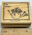 Stampin' Up! To From FRENCH HORN HOLLY BOW Rubber Stamp Gift Tag Present