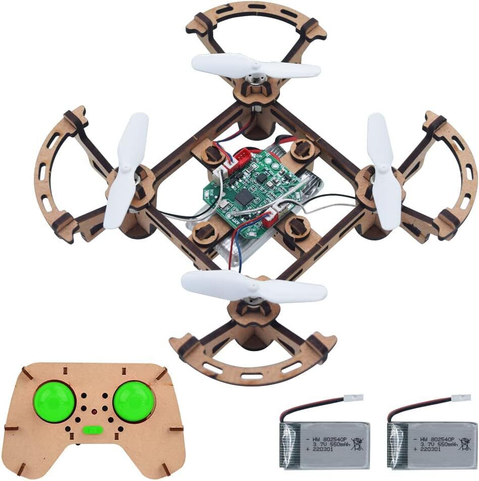 Diy Wooden Drone Kit for Kids or Beginner 2.4GHz RC Quadcopter