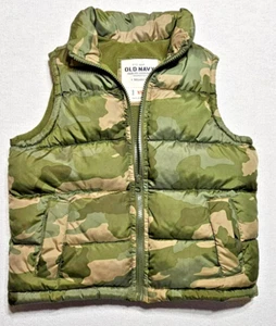Old Navy Green Camo Puffy Vest Boys XS - Picture 1 of 3