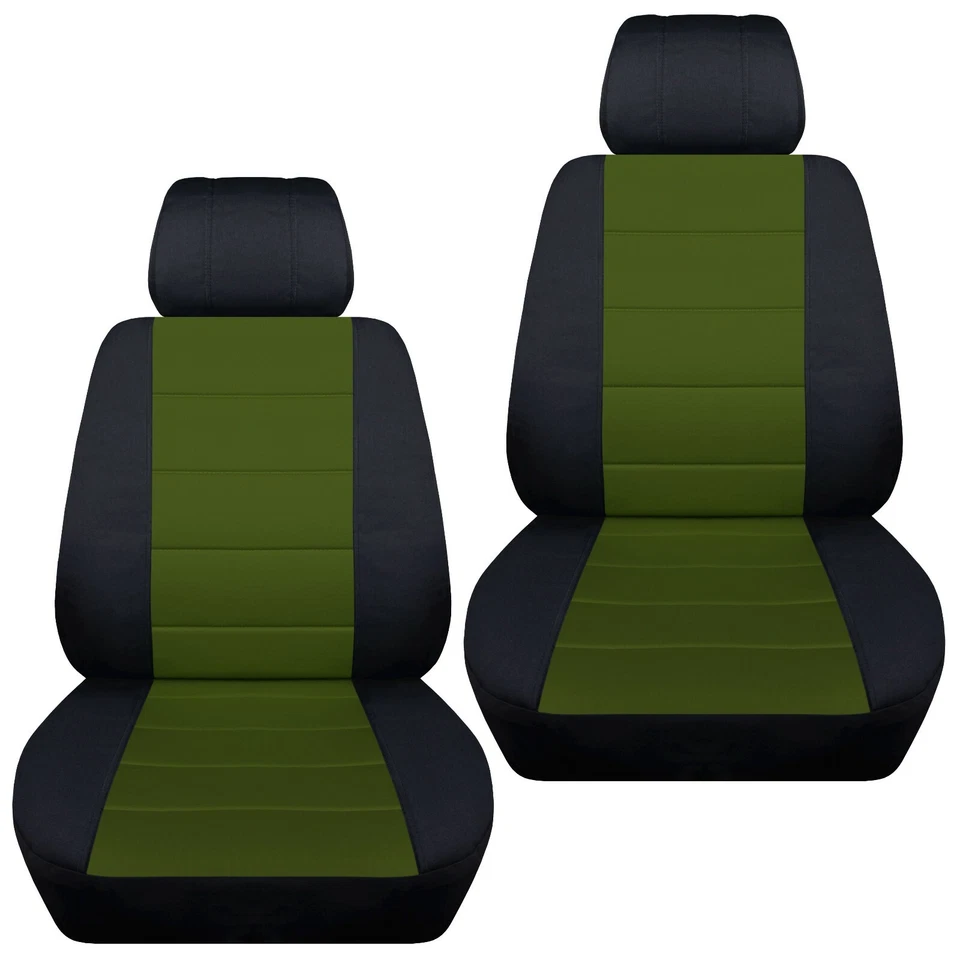 Juego de fundas de asiento de coche delanteras para Kia Soul 2010-2020 negro y verde cazador Foto 1 de 1