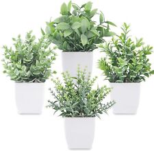 Der Rose 4 Packs Fake Plants Mini Artificial Greenery Potted Plants for Home De