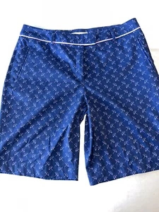 Lady Hagen Size 8 Golf Shorts Navy Blue With Lavender Umbrella Print - Bild 1 von 3