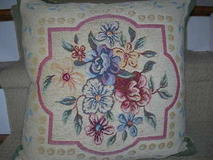 Decorative Floral Springtime Square Pillow Cover 18 x 18 - Picture 1 of 4