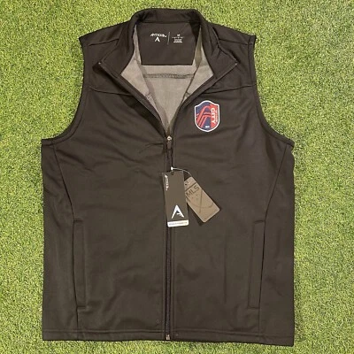 Chaleco Antiguo Negro Para Hombre Mediano Cremallera Completa Saint Louis City SC NUEVO CON ETIQUETAS Foto 1 de 4