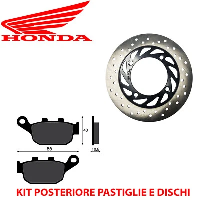 KIT FRENO POSTERIORE PASTIGLIE E DISCHI HONDA XL 650 V TRANSALP 2000 2007