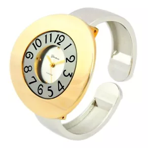 2 Ton Metallband 44mm Großes Ringetui Damen Armreif Manschettenuhr - Bild 1 von 5