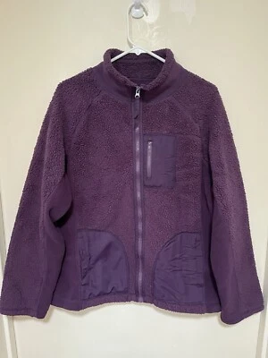 Chaqueta polar con cremallera Faded Glory púrpura XL 16 18 Foto 1 de 4
