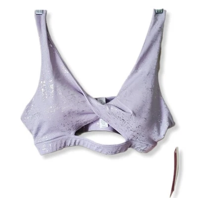 Sujetador deportivo Kyoyo para mujer XL lavanda púrpura plata brillante frente cruzado atletismo  Foto 1 de 4