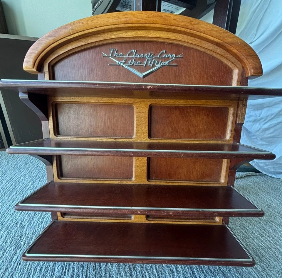 Franklin Mint Classic Cars of the Fifties 50's Wood Wall Display Shelf Rack 20" - Image 1 of 4