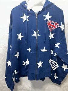 Felpa donna Superman 1938 full zip con cappuccio XL NUOVA CON ETICHETTA - Foto 1 di 7