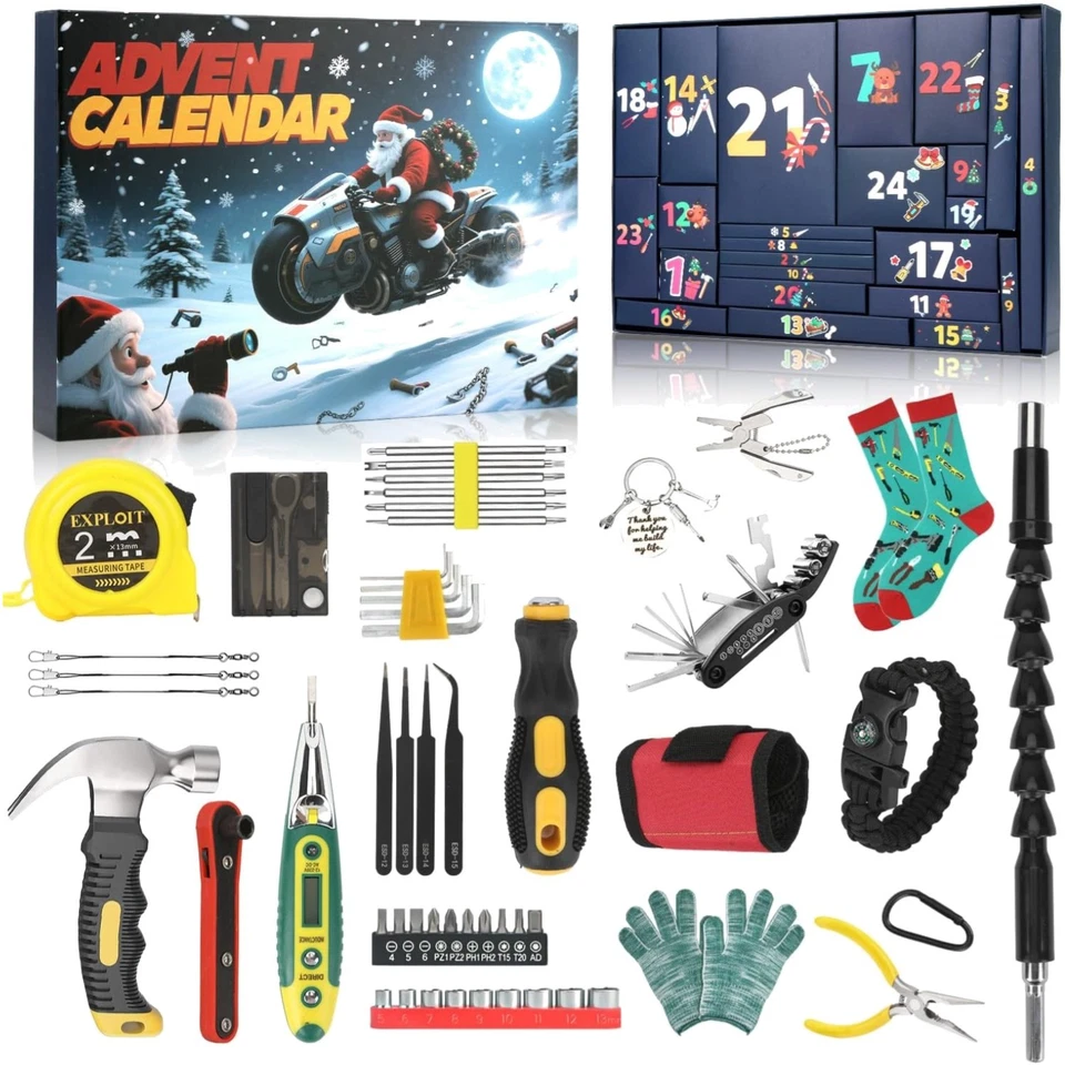 Praktischer Werkzeug-Adventskalender 2025: Tägliche Überraschungen für Männer - Bild 1 von 1