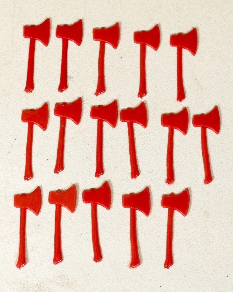 Hacha de plástico rojo vintage selecciones para cupcakes - Lote de 16 - Leñador / Paul Bunyan The Foto 1 de 1