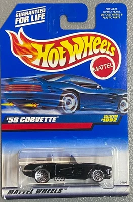 Chevy Corvette 1999 Hot Wheels primera edición No.1092 1958 convertible capó abierto Foto 1 de 4