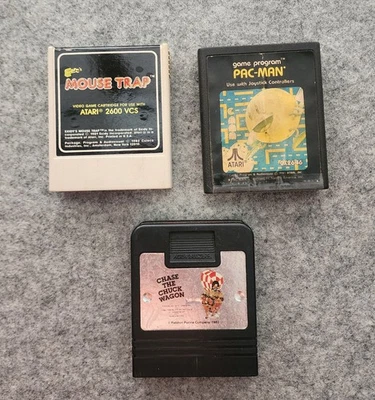 Chase The Chuck Wagon (Rare), Pac-Man, Mouse Trap - Retro Atari 2600 - Tested - Image 1 of 2