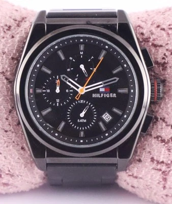 Reloj de pulsera Tommy Hilfiger para hombre cronógrafo esfera negra "fecha" "eleva tu estilo" Foto 1 de 4