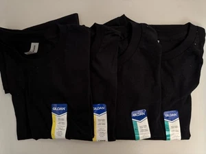 Gildan 4-Pack Black Heavy Cotton Blank T-Shirts (2 L, 2XL) - Picture 1 of 3