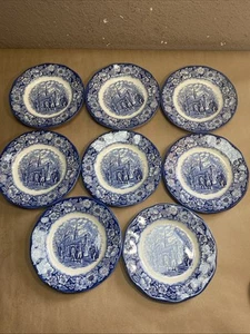 Platos de postre/ensalada LIBERTY BLUE WASHINGTON DEJA CHRIST CHURCH DE 8 - Imagen 1 de 22