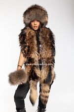 Luxury Scandinavian Finnracoon Set Double Fur Boa With Tails,fluffy,Soft fur Boa