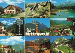 Postcard Germany Greetings from Mittenwald 9 Views - Imagen 1 de 2