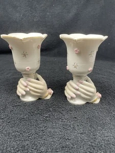 Vintage Bone China Hand painted ladies hands holding 5 Inch Goblet Thanes Japan - Picture 1 of 8
