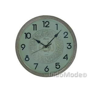 Round Sparkle Gold-color-style Ayatul-Kursi Arabic Quranic Décor Wall Clock - Picture 1 of 2