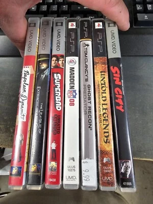 7X Lot Sony PSP Game UMD SIN CITY SUPER BAD NAPOLEAN DYNAMITE GHOST RECON - Image 1 of 4