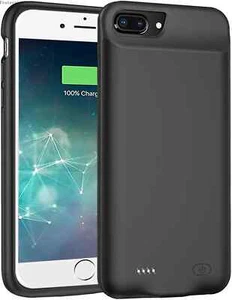 Battery Case for iPhone 8 Plus/7 Plus/6s Plus/6 Plus Power Bank Charging Cover - Picture 1 of 6