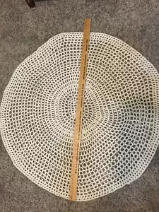 Ivory Cream Hand Crocheted or Knitted Tablecloth 44" Round - Picture 1 of 3