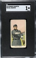 1909-11 T206 Bill Cranston Memphis SL - Piedmont 350/25 SGC 1 PR Nice Card!