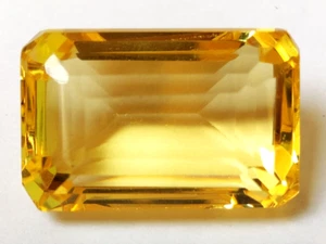 AAA+ 64.80 Ct. Large Yellow Topaz Emerald Cut Loose Gemstone Gift for Women/Her - Picture 1 of 6