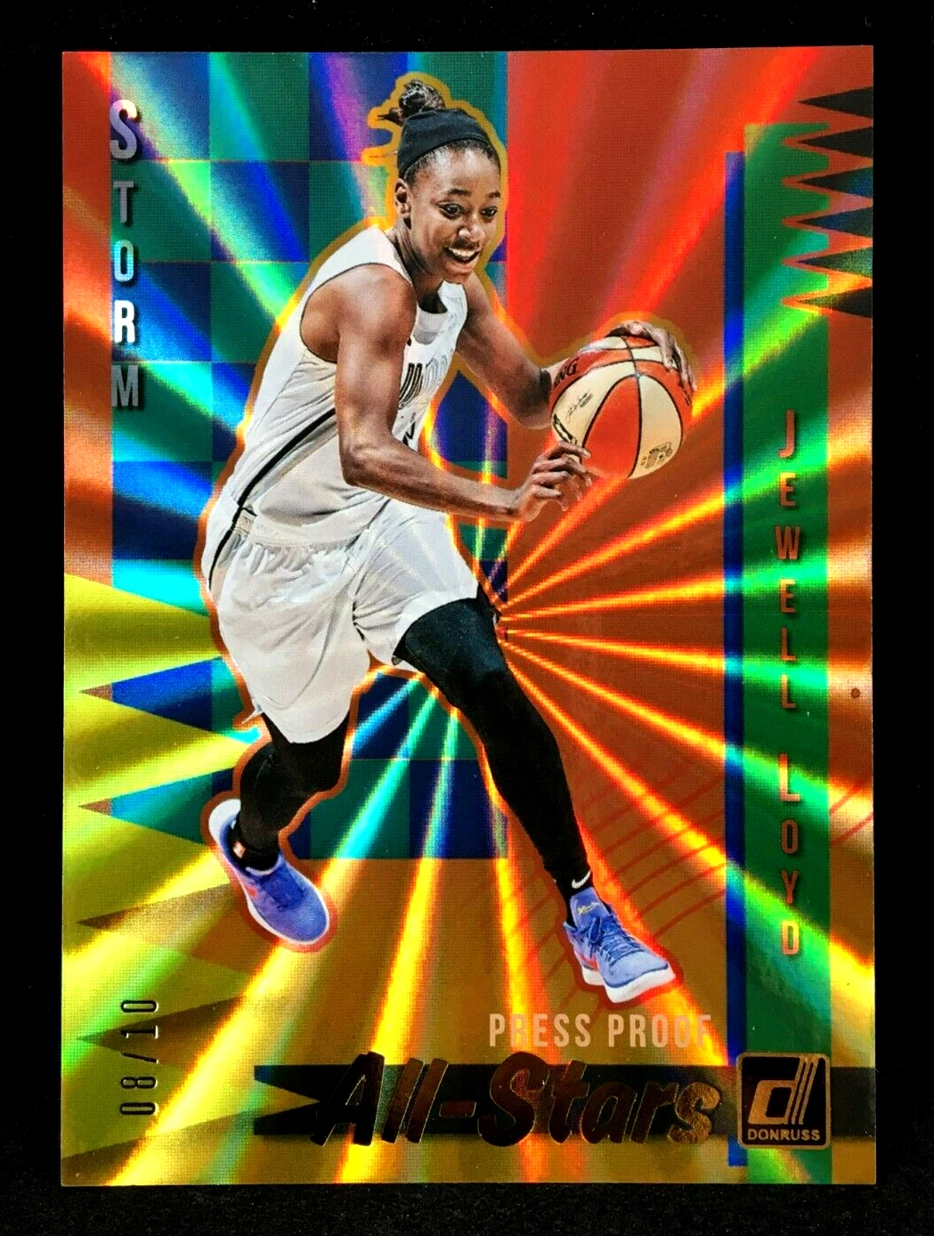 Jewell Loyd 2019 Panini Donruss WNBA Press Proof GOLD LASER /10 All-Stars #8