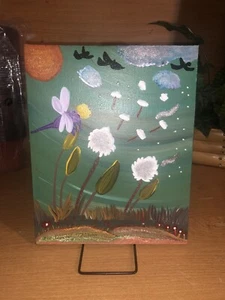 Make A Wish Dragonfly 8x10 Canvas Original Painting - Picture 1 of 9