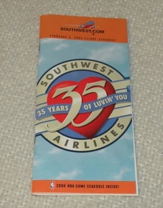 SOUTHWEST AIRLINES 35th Anniversary Schedule Timetable NOS Feb 5 2006 Schedule - Picture 1 of 3