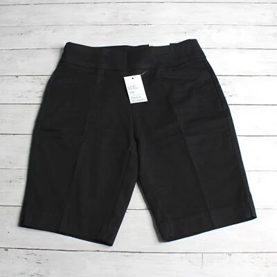 Croft & Barrow Women's Black Bermuda Shorts Size 4 Pull On Stretch Mid Rise - Image 1 of 4