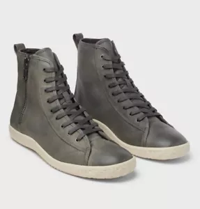 John Varvatos Star USA Men's Elephant Gray Star Leather High Top Sneaker - Picture 1 of 2