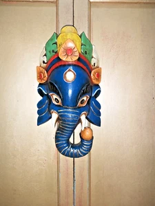 MASCHERA GANESH INTAGLIATA A MANO - Foto 1 di 13