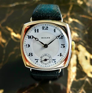 A STUNNING GENTS VINTAGE WW1 1925 BRITISH MILITARY OFFICERS ROLEX WATCH 9K GOLD - Picture 1 of 6