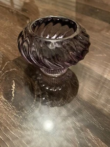 Luz/portavelas de té en espiral de vidrio azulado - Juego de 4 humo negro/púrpura - Imagen 1 de 9