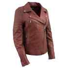 Milwaukee Leather Vintage Sfl2812 Women's Red Leather Moto Style Fashion Jacket