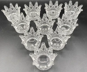 Lot of 10 Glass Crown Tealight Candle Holders/Jewelry Storage/Home Décor Wedding - Picture 1 of 8