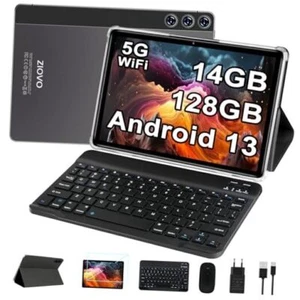 2023 Tablet 10.1 inch Android 13 Tablet, 14GB + Gray with Mouse and Keyboard - Picture 1 of 8