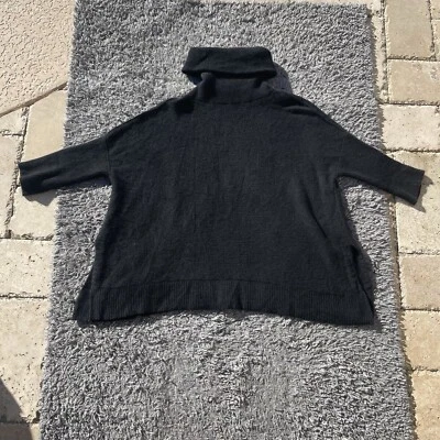 Saks Fifth Avenue Sweater Womens XL Black Cashmere Turtleneck Lagenlook - Image 1 of 4