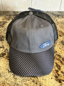 Ford Logo - Mesh Back - Grey Black Blue Hat - New W/Tags - Picture 1 of 8