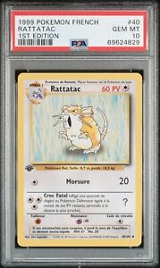 Carte Pokémon - Rattatac édition 1 40/102 - Set de Base - PSA 10 Wizards no PCA