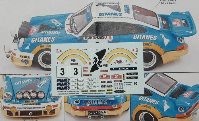 decal 1/43 PORSCHE 911 CARRERA Gr.4 GITANES 1° RALLYE MONTECARLO '78  Arena D469 - Immagine 1 di 1