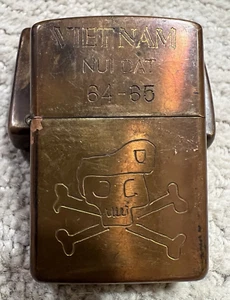 1965 ZIPPO LIGHTER NUI DAT Vietnam War 64-65 Special Forces Green Beret skull - Picture 1 of 20