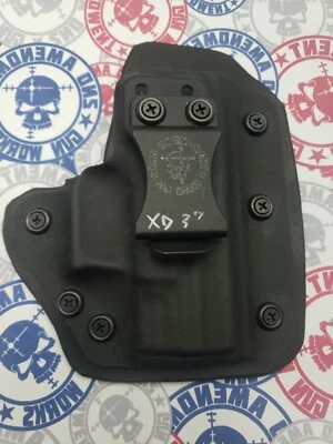 QUICK SHIP DEEP Hybrid IWB Black Kydex Holster for Springfield XD 3" Sub 2AGW - Image 1 of 3