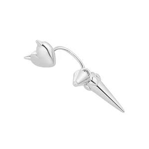 Trendy Devil Heart Ear Studs Versatile Dangle Ear Jewelry for Fashion Lovers - Picture 1 of 8
