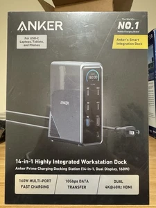 Anker Prime Docking Station 14-Port 160W USB-C 10Gbps Transfer Smart Interface - Picture 1 of 5